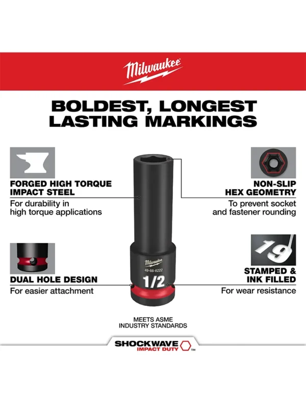 LLAVE COPA IMPACTO LARGA 12 DE 916 MILWAUKEE 49-66-6223