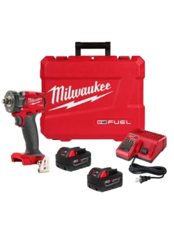 LLAVE INALÁMBRICA DE IMPACTO 12 + ANILLO DE FRICCIÓN + 2 PILAS + CARGADOR MILWAUKEE