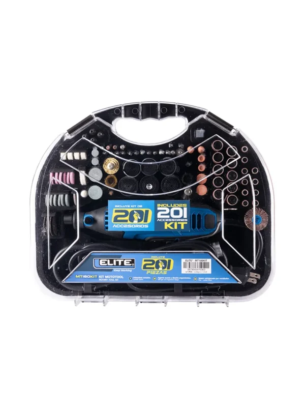 MOTOTOOL ELÉCTRICO 180W CON EJE FLEXIBLE 210 ACCESORIOS ELITE MT180KIT