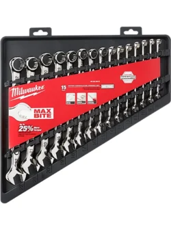 SET DE LLAVES COMBINADAS 15 PIEZAS 8mm A 22mm MILWAUKEE 48-22-9515