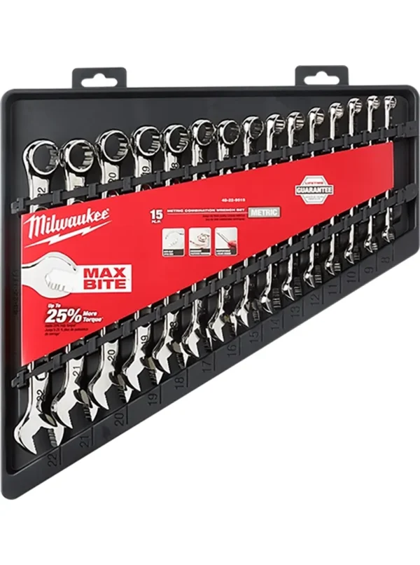 SET DE LLAVES COMBINADAS 15 PIEZAS 8mm A 22mm MILWAUKEE 48-22-9515