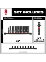 SET LLAVES COPA LARGAS 38 DE IMPACTO 10 A 21mm MILWAUKEE 49-66-7021
