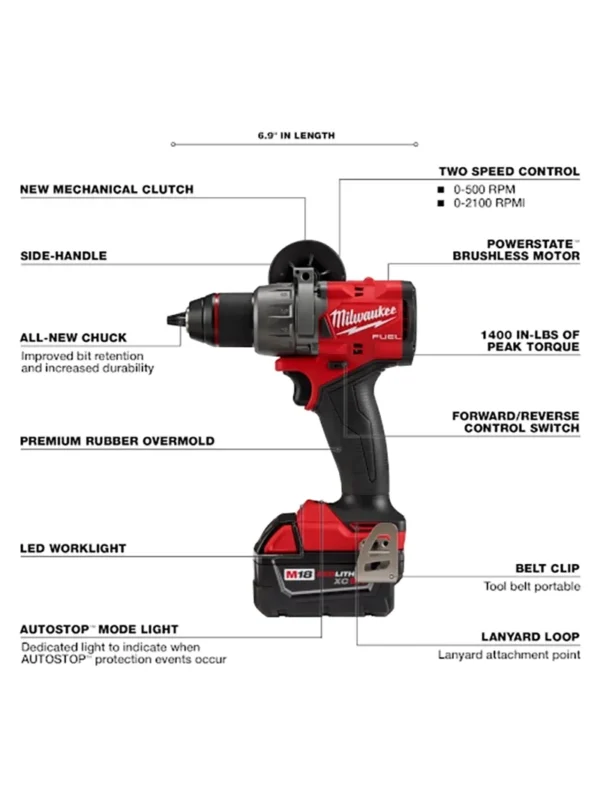 TALADRO INALÁMBRICO PERCUTOR 12 2 PILAS + CARGADOR MILWAUKEE 2904-22