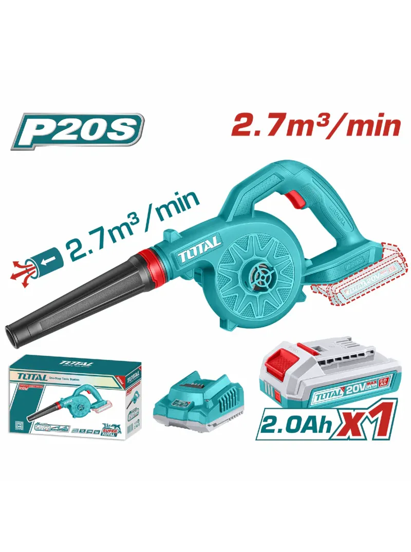 SOPLADOR INALÁMBRICO BATERÍA 2 Ah + CARGADOR TOTAL UTABLI20781 (2) SOPLADOR INALÁMBRICO BATERÍA 2 Ah + CARGADOR TOTAL UTABLI20781