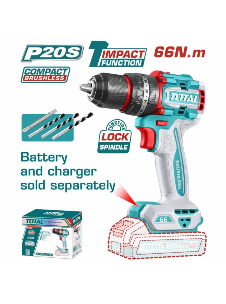 TALADRO INALÁMBRICO PERCUTOR 12 66 Nm TOTAL TIDLI206681