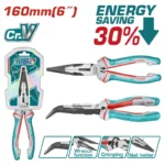 alicate de punta curva industrial 6 pulgadas Total THT24616S para trabajos de precisión y sujeción