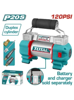 compresor inalámbrico para neumáticos 20V Total TACLI2026 portátil para inflado de llantas y balones