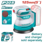 lijadora inalámbrica rotorbital industrial de 5 pulgadas 20V Total TROSLI2002 para lijado de madera y superficies
