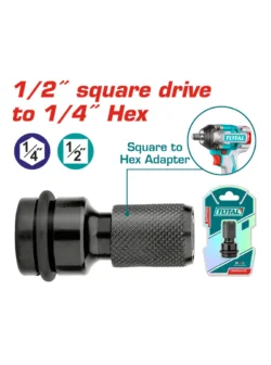 ADAPTADOR PORTA PUNTAS 14 PARA LLAVE IMPACTO 12 TOTAL TAC60501