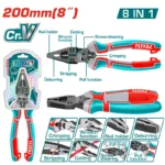 ALICATE ELECTRICISTA INDUSTRIAL 8 EN UNO TOTAL THTMF186
