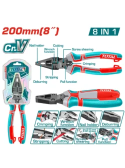 ALICATE ELECTRICISTA INDUSTRIAL 8 EN UNO TOTAL THTMF186