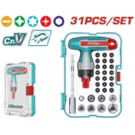 JUEGO DE DESTORNILLADOR + PUNTAS 31 PIEZAS 1/4" TOTAL TACSD30316