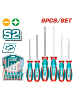 JUEGO DE DESTORNILLADORES PALA Y ESTRELLA 6 PIEZAS TOTAL TKSDS0626