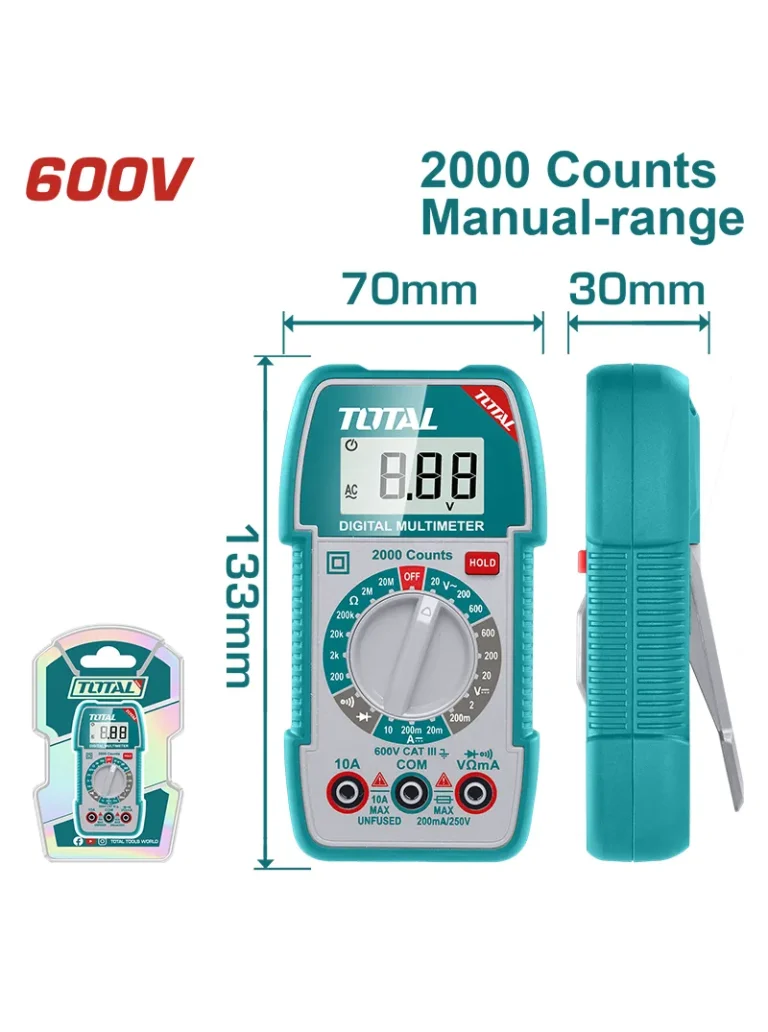 MULTIMETRO DIGITAL ACDC 600 V TOTAL TMT5360011