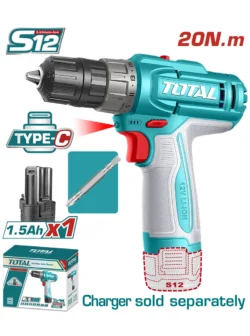 TALADRO INALÁMBRICO + BATERÍA 1.5 AH 38 TOTAL TDLI122061