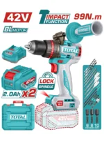 TALADRO INALÁMBRICO PERCUTOR 42V 99 NM 2 BATERÍAS TOTAL UTIDLI429982