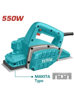 cepillo eléctrico para carpintería 550W Total UTL5508216 para cepillado de madera