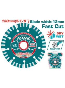 disco diamantado turbo segmentado multipropósito 5 pulgadas Total TAC2111301 para corte en materiales de construcción