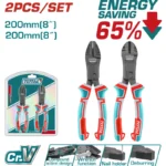 alicate de combinación con cortafrío lateral de 8 pulgadas Total THT2CK221S para sujeción y corte