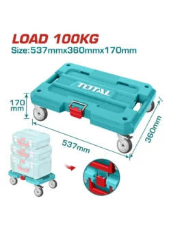 caja de herramientas con ruedas 537 x 360 x 170 mm Total THTWB61001 para transporte de herramientas