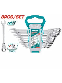 juego de 8 llaves combinadas rachet ecualizable 8 a 19 mm Total THT102RK586 para mecánica
