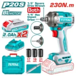 llave de impacto inalámbrica 1/2 pulgadas Total UTIWLI20236 con 2 baterías 2.0Ah y 3 copas