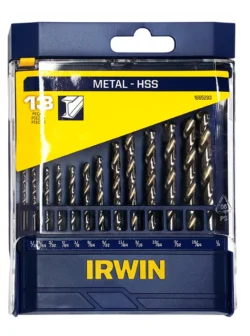 juego de 13 brocas de acero rápido IRWIN 1865293 de 1/16 a 1/4 pulgadas para metal, madera y plástico