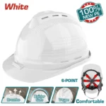 casco dieléctrico blanco TOTAL TSP8602 con barbuquejo para protección en trabajos eléctricos e industriales