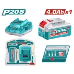 batería 20V 4Ah TOTAL UTFBCPK10123 con cargador de carga rápida para herramientas inalámbricas