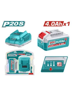 batería 20V 4Ah TOTAL UTFBCPK10123 con cargador de carga rápida para herramientas inalámbricas