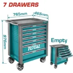 carro metalico herramientas 7 gavetas total thrc01071 con protector lateral