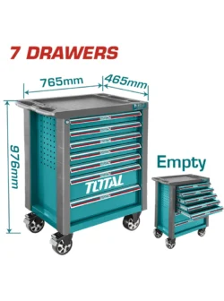 carro metalico herramientas 7 gavetas total thrc01071 con protector lateral