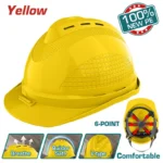 casco dieléctrico amarillo TOTAL TSP8601 con barbuquejo para protección industrial y eléctrica