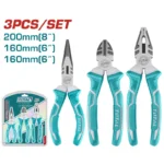 juego de alicate cortafrío y pinza TOTAL THT1K0301 3 piezas para trabajos eléctricos y mecánicos