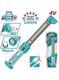 lámpara inalámbrica de tubo 300 lúmenes TOTAL TWLI043006 con carga tipo C para iluminación portátil