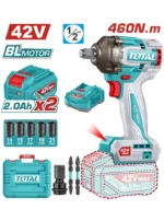 llave de impacto inalámbrica 1/2 42V TOTAL UTIWLI42462 con 2 baterías 2Ah y 5 copas para mecánica