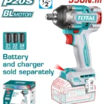llave de impacto inalámbrica 1/2 550 Nm TOTAL TIWLI20551 con 3 copas para trabajos mecánicos