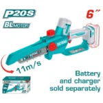 mini motosierra inalámbrica de 6 pulgadas TOTAL TGSLI2066 para corte de madera y poda