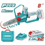 mini motosierra inalámbrica 8 pulgadas TOTAL UTGSLI20882 con 2 baterías 2Ah para poda y corte de madera