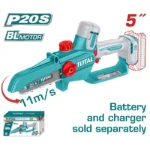 mini motosierra inalámbrica de cadena 5 pulgadas TOTAL TGSLI2056 para poda y corte de madera
