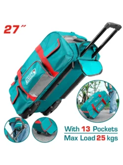mochila porta herramientas con ruedas 27 pulgadas TOTAL THRRTB2712 en poliéster para transporte de herramientas profesional