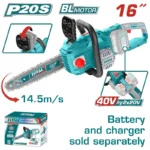 motosierra inalámbrica de cadena 16 pulgadas TOTAL TGSLI40168 para corte de madera y tala ligera