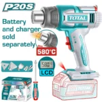 pistola de calor inalámbrica digital TOTAL TBLI2058 para termocontracción y trabajos de reparación