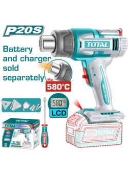 pistola de calor inalámbrica digital TOTAL TBLI2058 para termocontracción y trabajos de reparación