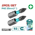 punta estrella de impacto No.2 1 pulgada TOTAL TACIM71PH225 para atornillado con herramientas de impacto
