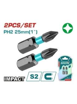 punta estrella de impacto No.2 1 pulgada TOTAL TACIM71PH225 para atornillado con herramientas de impacto