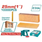 puntilla sin cabeza 1 pulgada GA23 TOTAL TAC06825 caja x 10000 unidades para clavadora neumática
