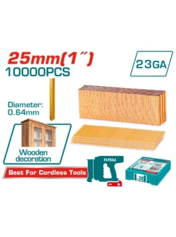 puntilla sin cabeza 1 pulgada GA23 TOTAL TAC06825 caja x 10000 unidades para clavadora neumática