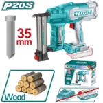 puntilladora inalámbrica TOTAL TCBNLI2005 para clavos de 25 a 35 mm en trabajos de acabado en madera
