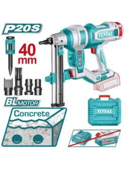 puntilladora inalámbrica para concreto 20V TOTAL TCNLI9005 para fijaciones hasta 40 mm en superficies duras